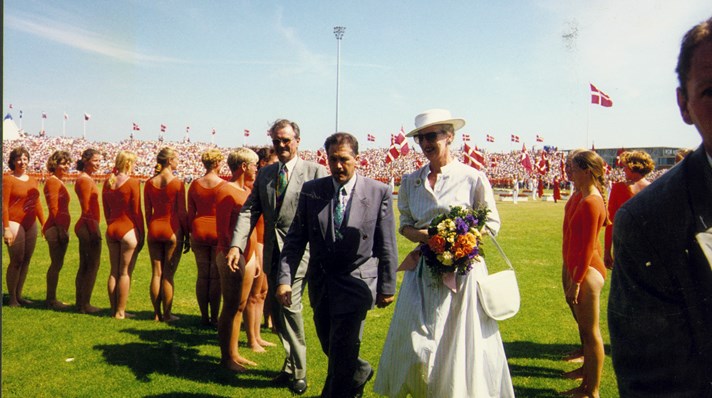Dronningen til Landsstævne i Svendborg 1994 stævnestadion